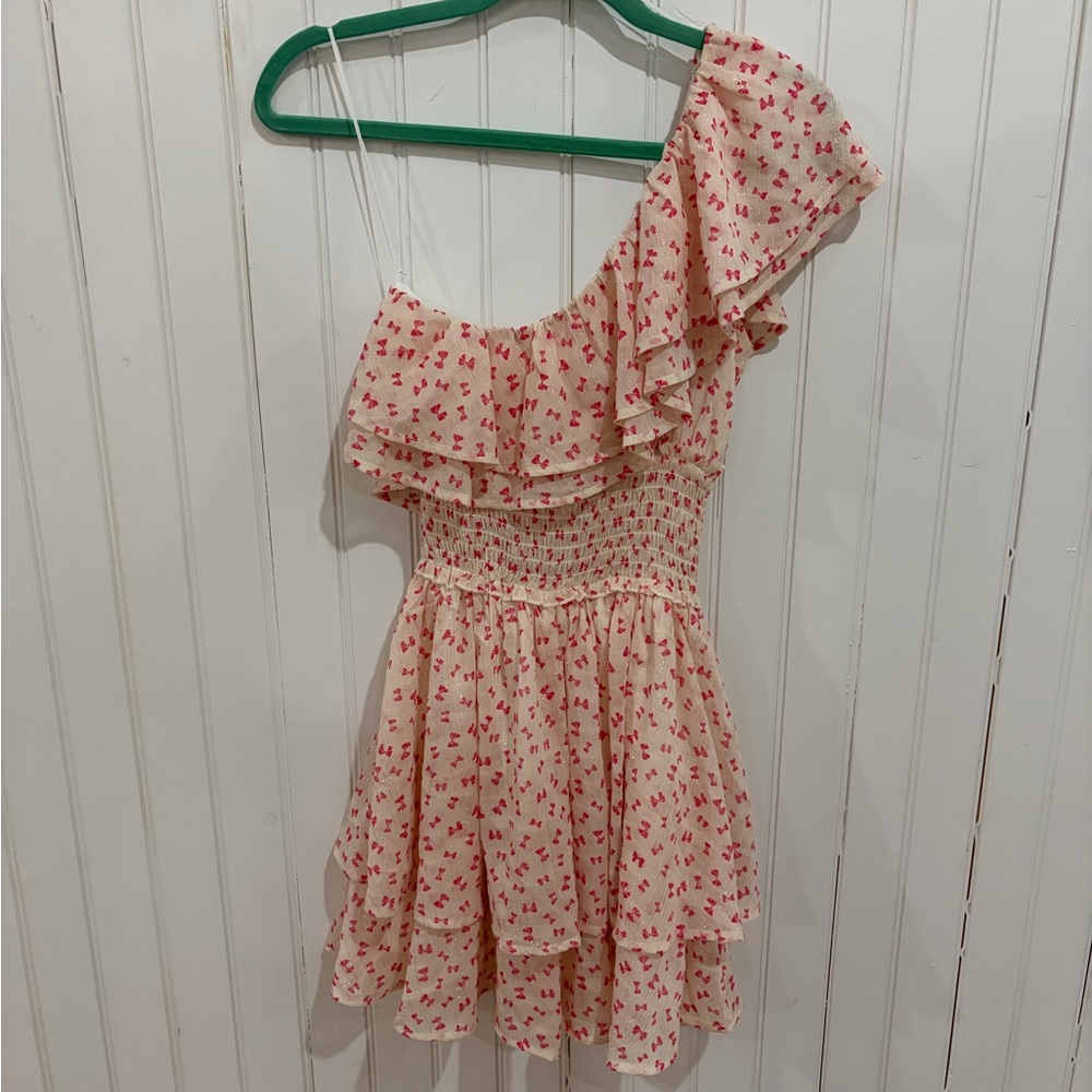 NWT Francesca's Valentine Romantic Pink Bow Mini Dress (S)